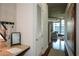 Hardwood floor entry hall with view to living room at 855 Peachtree Ne St # 2412, Atlanta, GA 30308