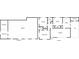 Floor plan showing a 2 bedroom, 1 bath home with a large unfinished basement at 1657 Mcclelland Ave, Atlanta, GA 30344