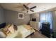 Guest bedroom with ceiling fan and carpeted floors at 2158 Belcourt Dr, Villa Rica, GA 30180