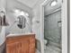 Clean, modern bathroom with updated vanity, fixtures, and tiled walk-in shower at 303 River Mill Cir, Roswell, GA 30075