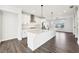 Contemporary kitchen featuring white cabinets and island at 434 Herring Dr, Acworth, GA 30102