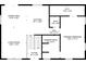 Floor plan of the lower level featuring the primary bedroom, living area, kitchen, and dining space at 4130 Seminole Cir, Austell, GA 30106