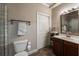 Modern bathroom with shower, vanity, and tiled floors at 2290 Loring Oak Nw Pl, Marietta, GA 30064