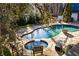 Luxury pool with spa and flagstone patio at 2290 Loring Oak Nw Pl, Marietta, GA 30064