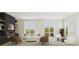 Living room with fireplace, built-in shelves, large windows, and modern furniture at 531 S Main St # 210, Alpharetta, GA 30009