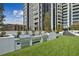 Outdoor grilling area on a rooftop deck with modern stainless steel grills at 2425 Peachtree Ne Rd # 510, Atlanta, GA 30305