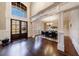 Formal dining room visible from the foyer with hardwood floors at 3229 Carmichael Pl, Duluth, GA 30097