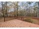 Wooden deck overlooking a wooded backyard at 290 Sable Cir, Covington, GA 30016