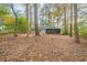 Wooded backyard with screened porch and trees at 5136 Huxley Rd, Stone Mountain, GA 30088