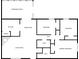 Simple floor plan showcasing layout of bedrooms, bathrooms, and living areas at 5136 Huxley Rd, Stone Mountain, GA 30088