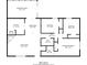 First-floor plan with measurements, bedrooms, kitchen, dining area at 5136 Huxley Rd, Stone Mountain, GA 30088