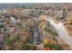 Aerial view of townhomes nestled among trees near a river at 4458 Paces Battle Nw, Atlanta, GA 30327