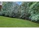 Lush green lawn slopes gently toward the wooded area behind the home at 4378 Ridge Ct, Loganville, GA 30052