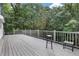 Spacious gray deck with a simple railing, overlooking trees at 4378 Ridge Ct, Loganville, GA 30052