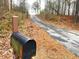 Black mailbox at the end of driveway of this beautiful country home at 7460 Highway 101 N, Rockmart, GA 30153