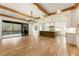 Spacious open floor plan featuring a living room, kitchen, and access to a back patio at 6214 Talmadge Nw Way, Acworth, GA 30101