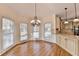 Breakfast nook with hardwood floors and a chandelier at 1081 Talon Trce, Lawrenceville, GA 30043