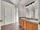 Spacious bathroom with double vanity, large mirror, and plenty of natural light at 125 Cedars Glen Cir, Villa Rica, GA 30180