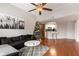 Open living room with Christmas tree and hardwood floors at 1250 Parkwood Se Cir, Atlanta, GA 30339