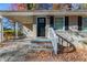Front view of a tan brick ranch home with a black front door and white railing at 2329 Meadowlane Sw Dr, Atlanta, GA 30311
