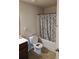 Clean bathroom with shower/tub combo at 2513 Colin Pl, Mcdonough, GA 30253