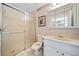 Clean bathroom with shower, toilet and vanity at 7312 Melrose Ct, Villa Rica, GA 30180