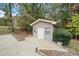 Exterior view of a well-maintained storage shed at 7312 Melrose Ct, Villa Rica, GA 30180
