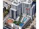 Aerial view of The Dillon, pool, and tennis courts at 2425 Peachtree Ne Rd # 1106, Atlanta, GA 30305