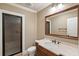Basement bathroom with shower, toilet, and vanity at 6206 Zell Miller Nw Path, Acworth, GA 30101