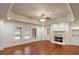 Finished basement with hardwood floors and fireplace at 6206 Zell Miller Nw Path, Acworth, GA 30101