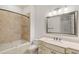 Bathroom with granite vanity and updated fixtures at 6206 Zell Miller Nw Path, Acworth, GA 30101