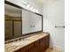 Bathroom with large mirror and granite countertop at 6206 Zell Miller Nw Path, Acworth, GA 30101