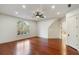 Bedroom with hardwood floors and large window at 6206 Zell Miller Nw Path, Acworth, GA 30101