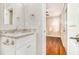 Bathroom with granite countertop and view of bedroom at 2106 Miriam Ln, Decatur, GA 30032