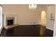 Spacious living room with hardwood floors and fireplace at 2688 Crystal Ln, Lawrenceville, GA 30044