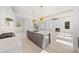 Open kitchen with island, stainless steel appliances, and white cabinets at 2587 Kingsley Ne Dr, Marietta, GA 30062