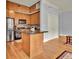 Modern kitchen with island and hardwood floors at 57 Forsyth Nw St # 4D, Atlanta, GA 30303
