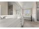 Elegant bathroom with double vanity, soaking tub, and shower at 416 Ebenezer Church Rd, Fayetteville, GA 30215