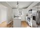Modern kitchen with white cabinets, stainless steel appliances, and a large kitchen island at 576 Rockwell Sw St, Atlanta, GA 30310