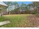 Spacious backyard with a fire pit and wooded area at 3361 Highway 3 N, Hampton, GA 30228