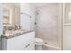 Updated bathroom with granite vanity and a walk-in shower at 2307 Cresta Dr, Decatur, GA 30032