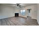 Spacious living room featuring hardwood floors and fireplace at 4146 Shoals Pt, Union City, GA 30291
