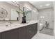 Modern bathroom with double vanity and a soaking tub at 1099 North Ne Ave # 13, Atlanta, GA 30307