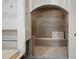 Under construction bathroom with arched alcove and cement board at 1730 Etchison Spur, Loganville, GA 30052