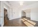 Bright bedroom with hardwood floors and white shiplap walls at 3862 Stratford Park Ne Dr, Atlanta, GA 30342