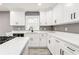 Modern kitchen with white cabinets, quartz countertops, and gas range at 2216 Golden Dawn Sw Dr, Atlanta, GA 30311