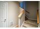 Basement staircase with carpeted steps and neutral walls at 308 Spring Heights Lane # 308, Smyrna, GA 30080