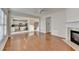 Spacious living area with hardwood floors and fireplace at 2638 Hooch Ct, Duluth, GA 30097