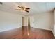Spacious bedroom featuring hardwood floors and ceiling fan at , Acworth, GA 30101