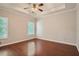 Bright bedroom with hardwood floors and ceiling fan at , Acworth, GA 30101